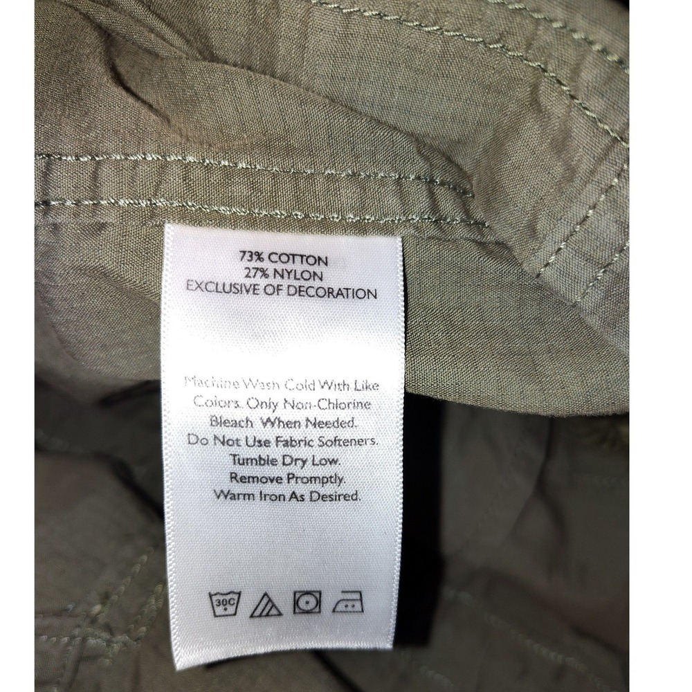 Eddie Bauer Women Olive Green Ripstop Utility Field Jacket Petite Medium PM 1236 - Picture 4 of 5